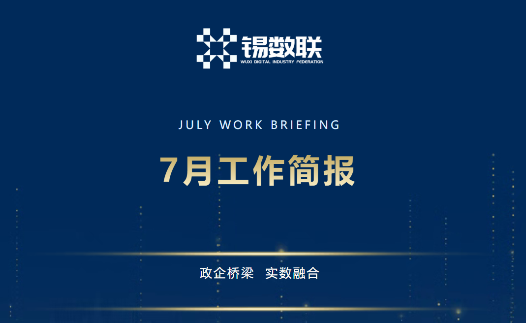 无锡市数字产业联合会7月工作简报